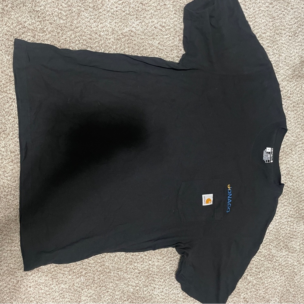 Carhartt Black Tee with Blue and Orange Logo